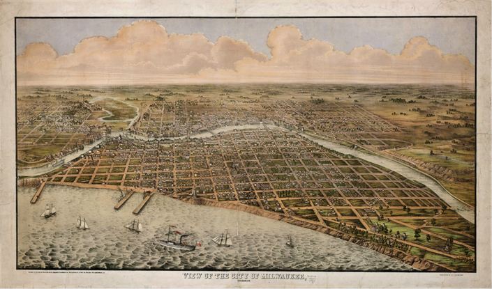 Milwaukee Birdseye 1856