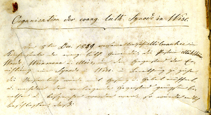 The original Wisconsin Synod constitution
