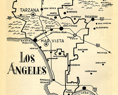 A map of Los Angeles with the first two missions.