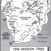 Map of WELS Forty- Niners journey through Africa