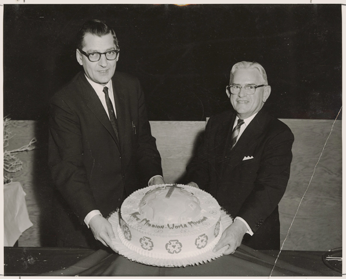 Ray Weichmann on left pictured here with Edgar Hoenecke became the first District President of the South Atlantic District