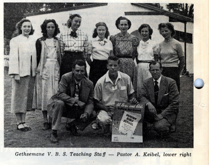 Gethsemane Vacation Bible School teachers with Pastor Keibel.